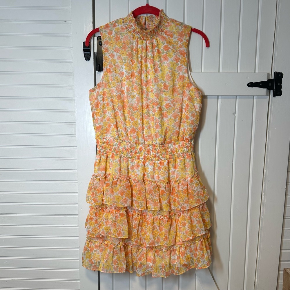 Orange Floral Dress